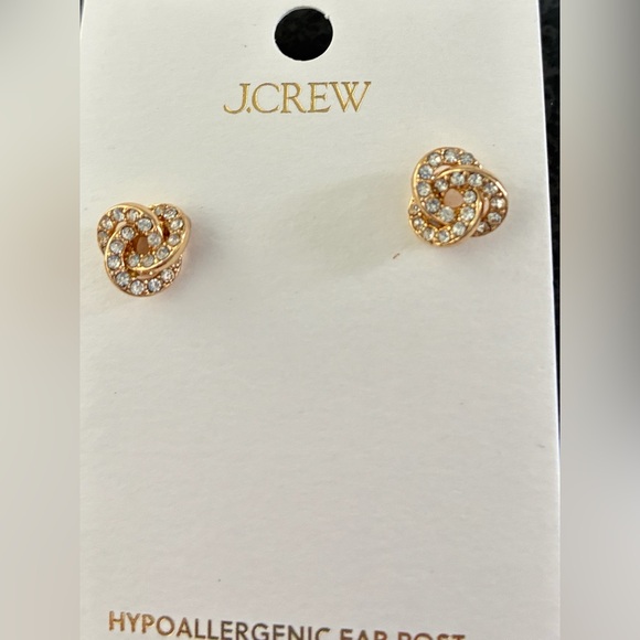 J. Crew Jewelry - J. Crew Gold and Crystal Knot Earrings